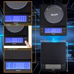 American Weigh Scales Barista Series Kitchen Coffee Weight Scale Digital Bright Back-lit LCD display 6.6lb Capacity