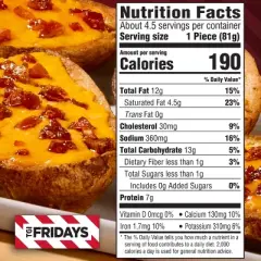TGI Fridays Loaded Cheddar & Bacon Potato Skins Frozen Snacks - 13.5oz
