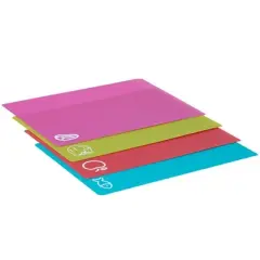 The Lakeside Collection Bamboo Cutting Board with Colorful Cutting Mats
