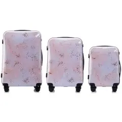 Multi-color Design ABS Hard Shell Lightweight with 360&deg; Dual Spinning Wheels & Combo Lock &ndash; Includes 28", 24", 20" 3-Piece Luggage Set - Fairy
