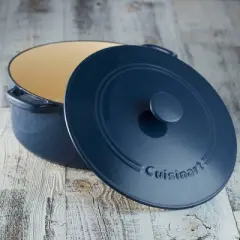 Cuisinart Chef' Classic 7qt Blue Enameled Cast Iron Round Casserole with Cover-CI670-30BG: Dishwasher-Safe Baking Dish