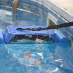 Pool Minder Inc Zak the Pool Minder Hands Free Automatic Plastic Foam Water Leaf Skimmer with Small Animal Platform for Swimming Pool Pump, Blue