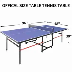 COZONY 8/9 FT Portable Table Tennis Table with Net, 2 Paddles & 3 Balls, Quick Assembly for Adults/Teens