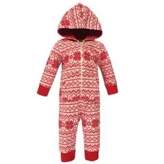 Hudson Baby Infant Fleece Jumpsuits, Coveralls, and Playsuits 2pk, Cream Reindeer