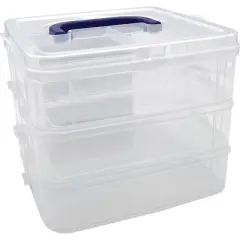 Teacher Created Resources&reg; Clear Stackable Storage Containers - 3 Tier