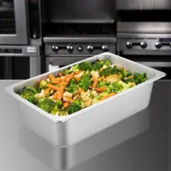 VEVOR 6 Pack Steam Table Pans 20.9 x 12.8 x 5.9 Inch Deep Steam Table Pan Full Size 20.5L Deep Food Container Stainless Steel Oven Tray, Silver