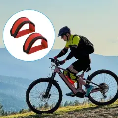 Unique Bargains Bike Pedal Straps Toe Clips Straps Adjustable Anti-Slip Bicycle Feet Straps Red 1 Pair