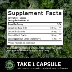 DIM 300mg For Men, Estrogen Blocker & Aromatase Inhibitor, Men&rsquo;s Hormone Balance & Fitness Booster Supplement with Diindolylmethane, SMNutrition, 60ct