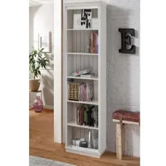 RealRooms Anita Solid Wood 6 Shelf Open Bookcase