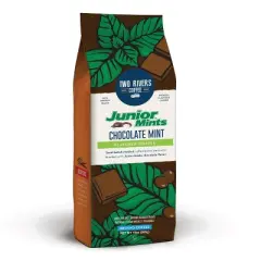 Two Rivers Coffee Flavored Ground Coffee, Junior Mint, 10 oz Bag, 6 pack