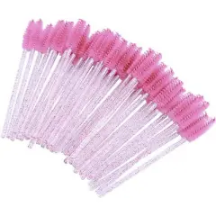 VEYES 150Pcs Disposable Eyelash Mascara Brushes for Eye Lashes Extension Eyebrow and Makeup (Pink)