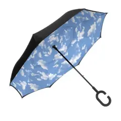 ShedRain UnbelievaBrella Reverse Opening Stick Umbrella - Black/White