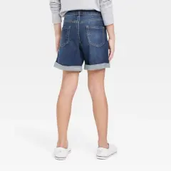 Girls' Embroidered Midi Jean Shorts - Cat & Jack&trade; Dark Wash