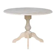 Blake Round Drop Leaf Table Unfinished - International Concepts