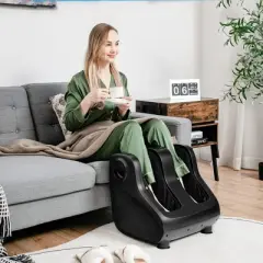 Costway Shiatsu Foot & Calf Massager W/ Compression Kneading Heating & Vibrating