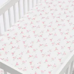 Crib Fitted Sheet Flamingos - Cloud Island&trade; - Pink/White