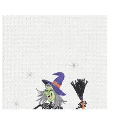 C&F Home Dancing Skeleton Witch Halloween Embroidered 100% Cotton Waffle Weave Kitchen Dishtowel