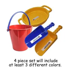 Spielstabil Sand Toys Bundle Includes Large Pail, Large Sieve, 2 Large Scoops