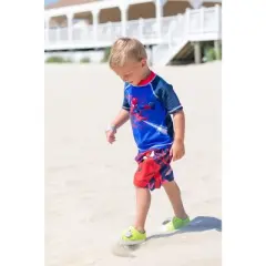 Marvel Spider-Man Pullover Rash Guard and Swim Trunks Toddler 