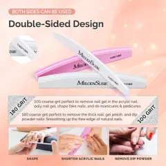 MelodySusie 9Pcs Nail Buffers Set,Nail Files and Buffers,100/180 Grit, Diamond Nail Buffer, Professional Nail Care Tools Kit for Home Use,Salon