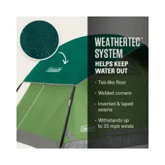 Coleman Sundome 2-Person Camping Family Tent - Green