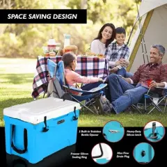 Portable Cooler Box for Picnics with Extra Insulation, Keeps Food and Beverages Cold, Compact Design, Blue