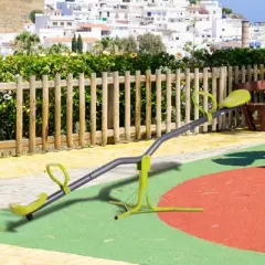 HOMCOM 360 Degree Outdoor Kids Spinning Seesaw, Playground Swivel Teeter Totter for Backyard, Kids 3-10 Years, Green