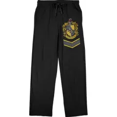 Harry Potter Hufflepuff House Crest Men's Black Sleep Pajama Pants