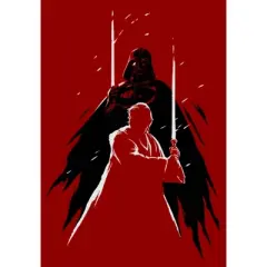 Women's Star Wars: Obi-Wan Kenobi Darth Vader vs Kenobi Silhouette Lightsaber Battle T-Shirt