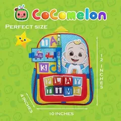 Cocomelon JJ's Playtime Interactive Mini Backpack for Boys and Girls, Pre-school Schoolbag with Padded Back and Adjustable Straps, Versatile 12