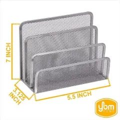 YBM Home 3-Slot Mesh Desk Mail Organizer for Office