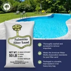 Palmetto 3 Pack Pool Filter Sand, Clean and Clear Water, Superior Quality Natural Sand for Residential and Commercial Pool Sand Filter Pumps, 50 Pound
