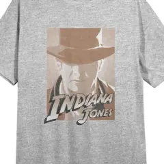 Indiana Jones And The Dial Of Destiny Poster Art Crew Neck Short Sleeve Heather Gray Women's Night Shirt