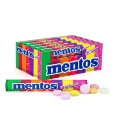 Mentos&nbsp;Rainbow Flavor Chewy Mint Candy Full Size Rolls 6/10/15/40 Pack - Bulk Packaging