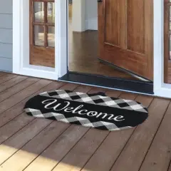 Briarwood Lane Black and White Pumpkin Fall Natural Fiber Coir Doormat Autumn Welcome 30" x 18"