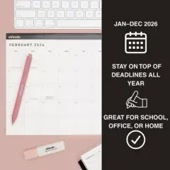 Altitude 2026 12 Months 12"x8" Desk Pad Calendar Monthly Powder Pink