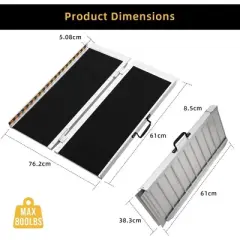 Portable Wheelchair Ramp Non-Slip Aluminum Folding Handicap Ramp Up To 800Lbs