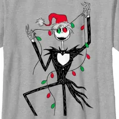 Boy's The Nightmare Before Christmas Jack Christmas Lights T-Shirt