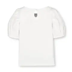 Hope & Henry Girls' Organic Cotton Bubble Sleeve Knit Top, Infant