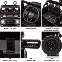Kids Ride On Car, Licensed Toyota Ride On Truck, 12V Electric Toy Car with Parent Remote Control, 3 Speed, MP3 Music, LED Lights