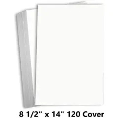 Hamilco White Legal Cardstock Paper 8 1/2" x 14" Card Stock 120lb Cover 25 Pack
