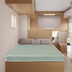 Continental Sleep, 4-Inch High-Density Cooling Gel Memory Foam Vinyl RV Mattress Replacement, Good for Trailers, Camper Vans & Other application,