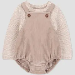 Carter's Just One You&reg; Baby 2pc Sweater Romper Set - Brown
