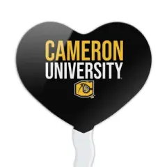 Cameron University Secndary Logo Heart Love Cupcake Picks Toppers Decoration Set of 6
