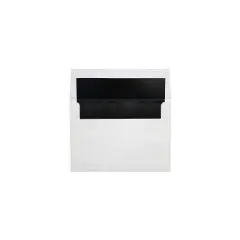 LUX A7 Foil Lined Invitation Envelopes 5 1/4x7 1/4  White w/Black Lining FLWH4880-02-50
