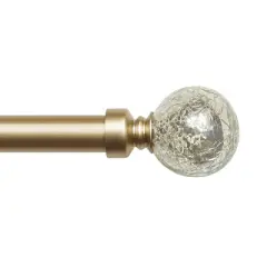 Exclusive Home Silver Aged Sphere 1" Curtain Rod and Coordinating Finial Set