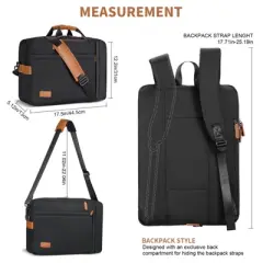 3 In 1 Laptop Bag for Men, 17Inch Laptop Backpack Computer Satchel Bag for Work/Travel/Business