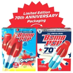 Bomb Pop Original (Cherry, Lime, Blue Raspberry) Frozen Bars - 12pk/21 fl oz
