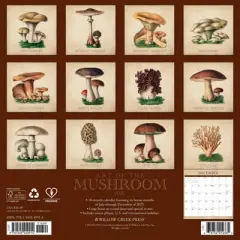 Willow Creek Press 2026 Art of the Mushroom Wall Calendar