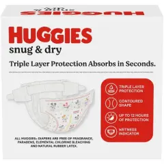 Huggies Snug & Dry Baby Disposable Diapers &ndash; (Select Size and Count)